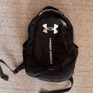 Under Armour Black and White Hustle 5.0 Backpack